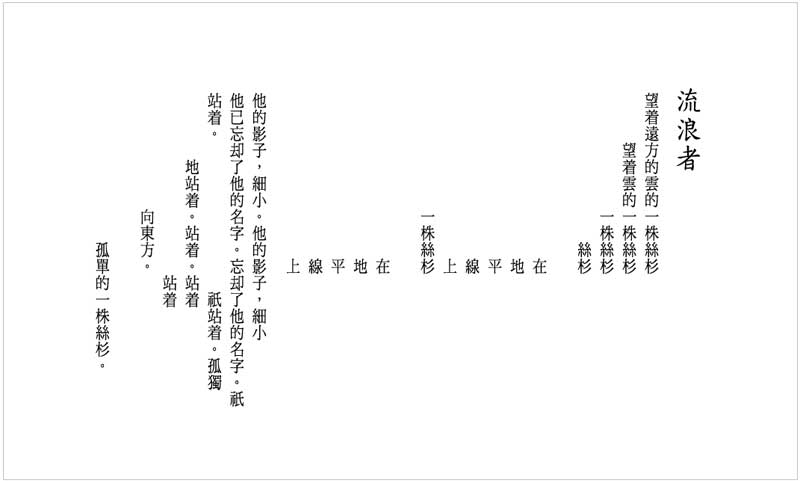白萩詩作〈流浪者〉